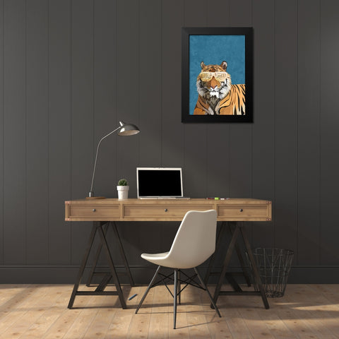Hip Hop Tiger Black Modern Wood Framed Art Print by Manovski, Sarah