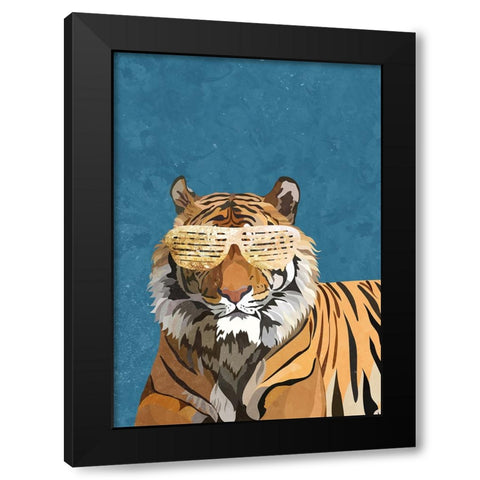 Hip Hop Tiger Black Modern Wood Framed Art Print with Double Matting by Manovski, Sarah