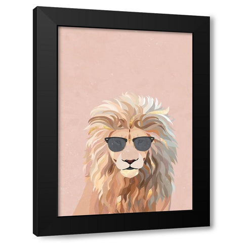 Cool Lion Black Modern Wood Framed Art Print with Double Matting by Manovski, Sarah