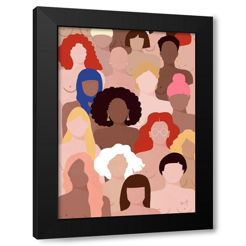 Who run the world Black Modern Wood Framed Art Print with Double Matting by Tomljanovic, Maja