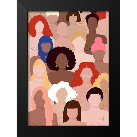 Who run the world Black Modern Wood Framed Art Print by Tomljanovic, Maja