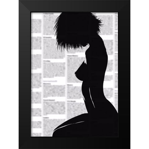 Whats in todays paper? Black Modern Wood Framed Art Print by Harstedt, Tomas