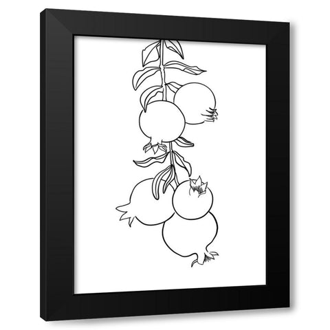 Branch of pomegranates Black Modern Wood Framed Art Print with Double Matting by Laiz Blursbyai, Rosana