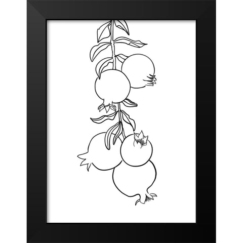 Branch of pomegranates Black Modern Wood Framed Art Print by Laiz Blursbyai, Rosana