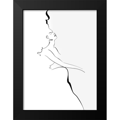 Silhouette Black Modern Wood Framed Art Print by Laiz Blursbyai, Rosana