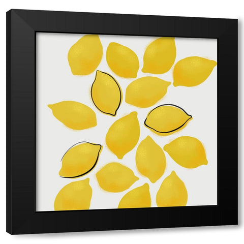 Lemons Black Modern Wood Framed Art Print with Double Matting by Laiz Blursbyai, Rosana