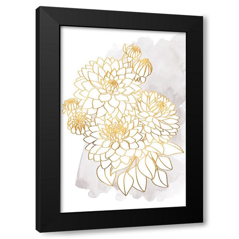 Pacey bouquet in gold and grey Black Modern Wood Framed Art Print with Double Matting by Laiz Blursbyai, Rosana