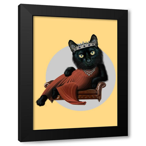 Lady Tara Black Modern Wood Framed Art Print with Double Matting by Lawless, Adam