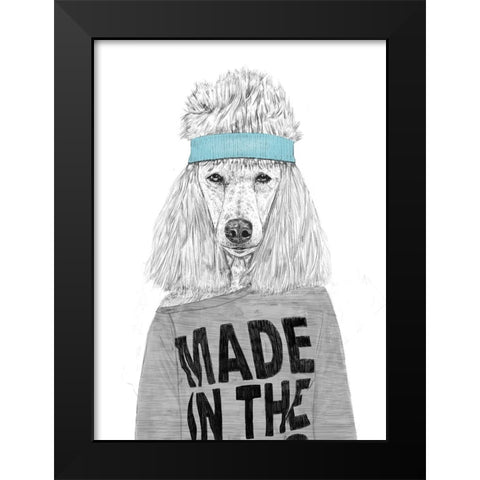 80s Bitch Black Modern Wood Framed Art Print by Solti, Balazs