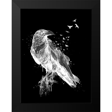 Born to be free (dark) Black Modern Wood Framed Art Print by Solti, Balazs