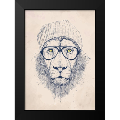Cool lion Black Modern Wood Framed Art Print by Solti, Balazs