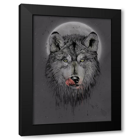 Dinner time (dark) Black Modern Wood Framed Art Print by Solti, Balazs