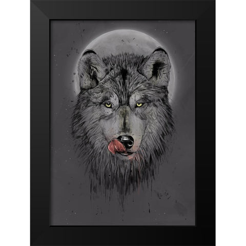Dinner time (dark) Black Modern Wood Framed Art Print by Solti, Balazs