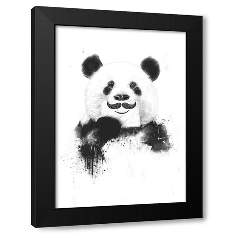 Funny panda Black Modern Wood Framed Art Print by Solti, Balazs