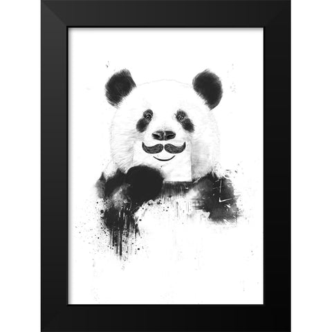 Funny panda Black Modern Wood Framed Art Print by Solti, Balazs
