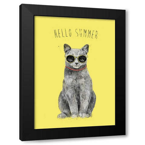 Hello Summer Black Modern Wood Framed Art Print with Double Matting by Solti, Balazs