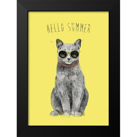 Hello Summer Black Modern Wood Framed Art Print by Solti, Balazs