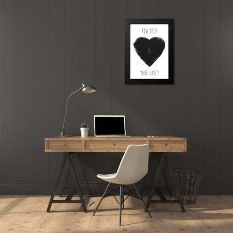 How deep is your love Black Modern Wood Framed Art Print by Solti, Balazs