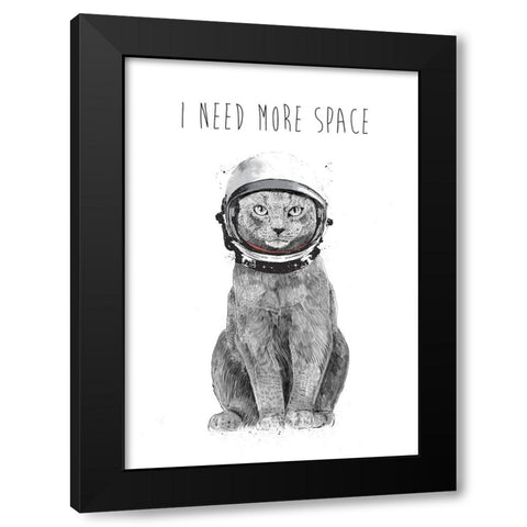 I need more space Black Modern Wood Framed Art Print by Solti, Balazs