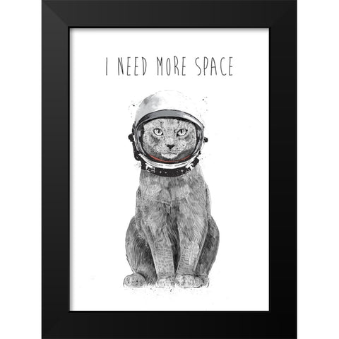 I need more space Black Modern Wood Framed Art Print by Solti, Balazs
