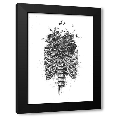 New life Black Modern Wood Framed Art Print with Double Matting by Solti, Balazs