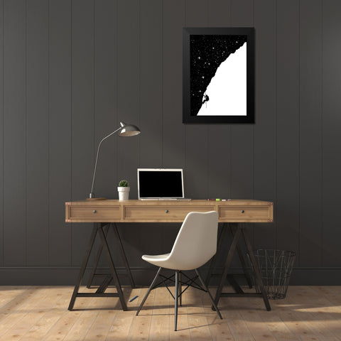 Night climbing (bw) Black Modern Wood Framed Art Print by Solti, Balazs