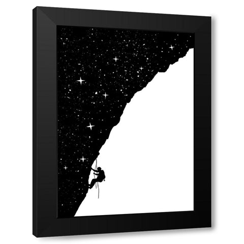 Night climbing (bw) Black Modern Wood Framed Art Print with Double Matting by Solti, Balazs