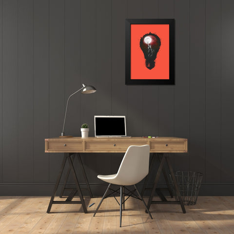 New York City Lights Black Modern Wood Framed Art Print by Solti, Balazs
