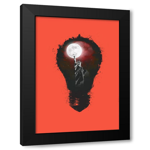 New York City Lights Black Modern Wood Framed Art Print by Solti, Balazs