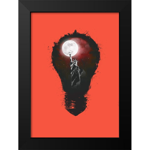 New York City Lights Black Modern Wood Framed Art Print by Solti, Balazs