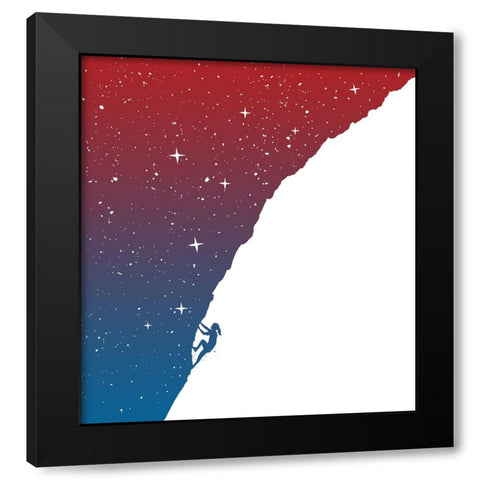 Night climbing Black Modern Wood Framed Art Print by Solti, Balazs