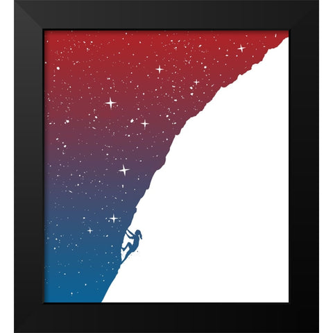 Night climbing Black Modern Wood Framed Art Print by Solti, Balazs