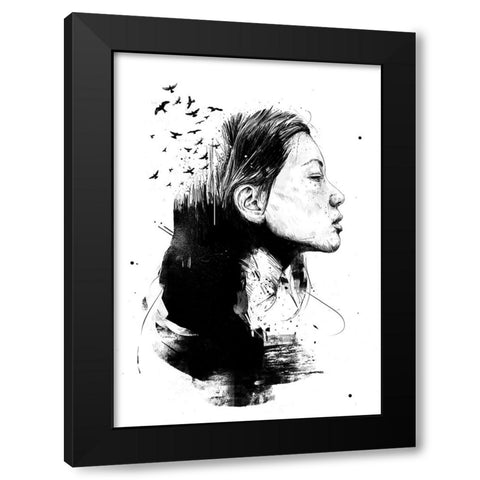 Open your mind Black Modern Wood Framed Art Print by Solti, Balazs