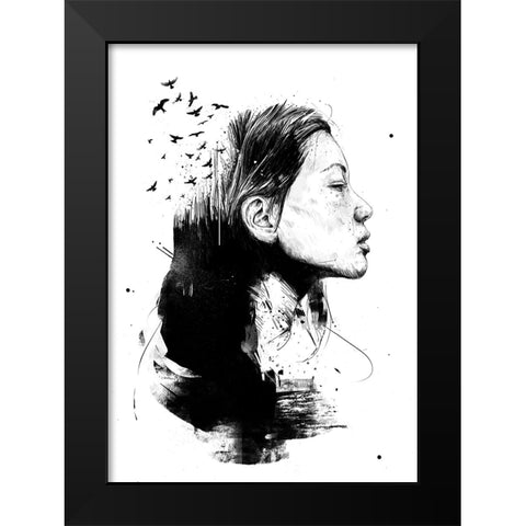 Open your mind Black Modern Wood Framed Art Print by Solti, Balazs