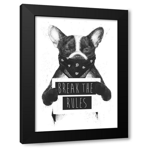 Rebel dog Black Modern Wood Framed Art Print by Solti, Balazs