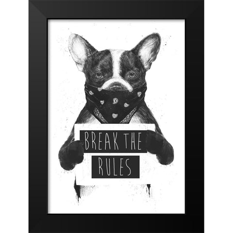 Rebel dog Black Modern Wood Framed Art Print by Solti, Balazs