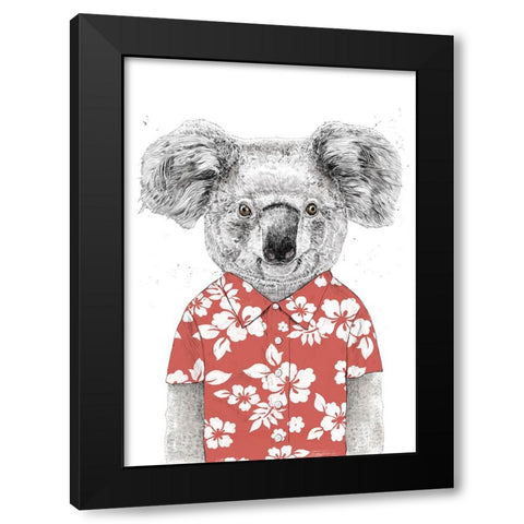 Summer koala (red) Black Modern Wood Framed Art Print with Double Matting by Solti, Balazs