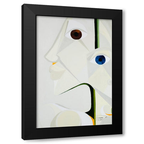 White Orchid Black Modern Wood Framed Art Print with Double Matting by Florea, Simona