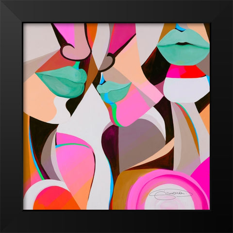 Confessions Black Modern Wood Framed Art Print by Florea, Simona