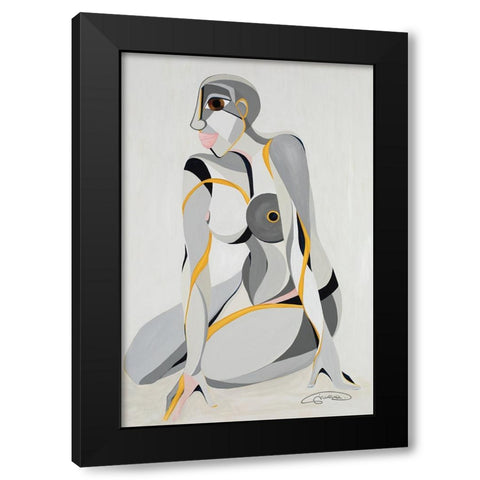 Andrum Black Modern Wood Framed Art Print with Double Matting by Florea, Simona