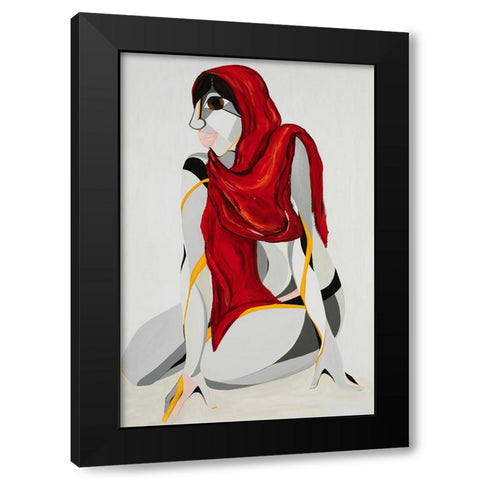 Malala Yousafzai Black Modern Wood Framed Art Print with Double Matting by Florea, Simona