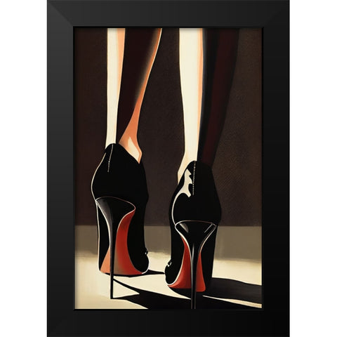 Heels Black Modern Wood Framed Art Print by Treechild