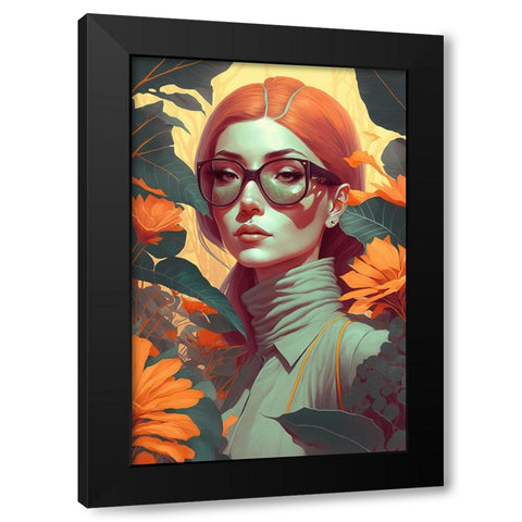 Beauty In The Jungle Black Modern Wood Framed Art Print with Double Matting by Treechild