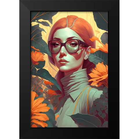 Beauty In The Jungle Black Modern Wood Framed Art Print by Treechild