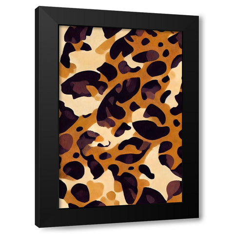 Leo Pattern Black Modern Wood Framed Art Print with Double Matting by Treechild