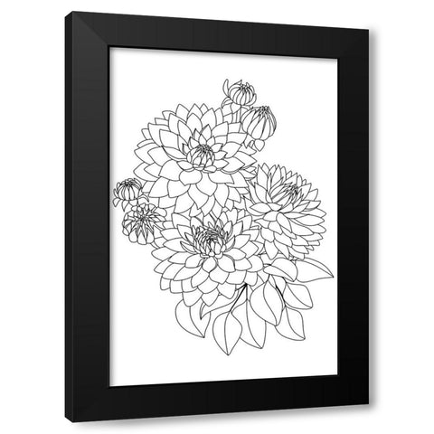 Pacey bouquet in black and white Black Modern Wood Framed Art Print by Laiz Blursbyai, Rosana
