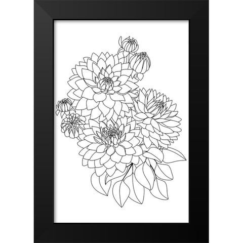 Pacey bouquet in black and white Black Modern Wood Framed Art Print by Laiz Blursbyai, Rosana