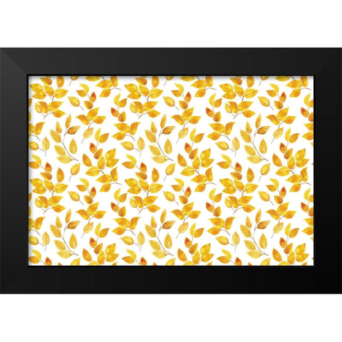 Curvy leaves Black Modern Wood Framed Art Print by Laiz Blursbyai, Rosana
