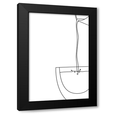 Pouring coffee line art Black Modern Wood Framed Art Print by Laiz Blursbyai, Rosana