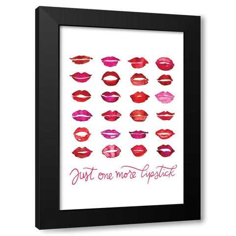 Just one more lipstick Black Modern Wood Framed Art Print with Double Matting by Laiz Blursbyai, Rosana